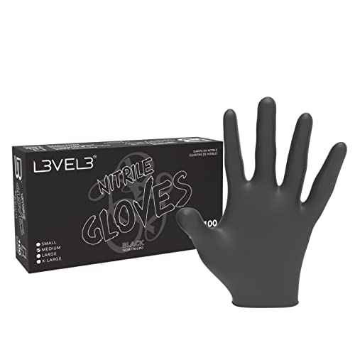 L3 Level 3 Nitrile Gloves - Professional Heavy Duty Disposable Gloves - Latex Free - Fits Snug - Box of 100