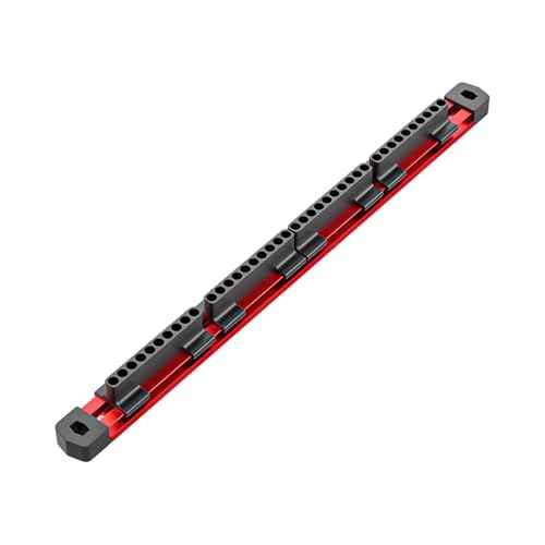 1/4 Hex Bit Organizer,40 Holes Slidable Screwdriver Bit Rail Holder with Aluminum Alloy Magnetic Base for Drill Bits Storage