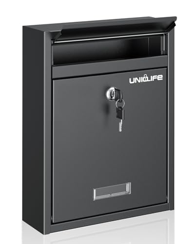 Uniclife Wall Mount Mailbox Locking Mailbox Black Key Lock
