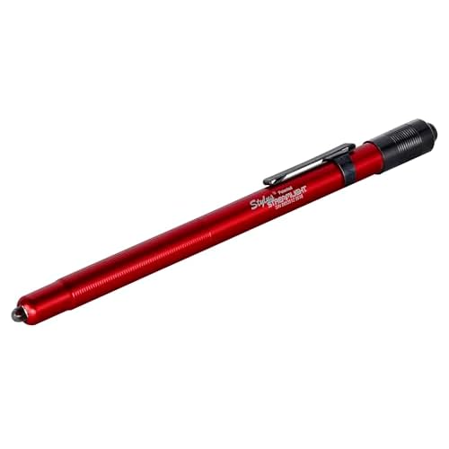 Streamlight 65035 Stylus 11-Lumen White LED Pen Light for Medical, Inspection, and Everyday Use with 3 AAAA Alkaline Batteries, Red