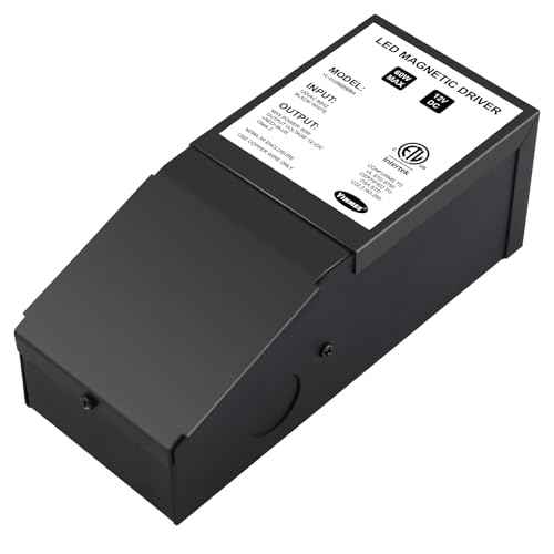 LED Driver 12V 60W Magnetic Dimmable LED Transformer,Magnetic Power Supply 120VAC to 12VDC,Compatible with Lutron and Leviton Dimmers, for LED Strip Lights, Kitchen, Cabinet, ETL Listed