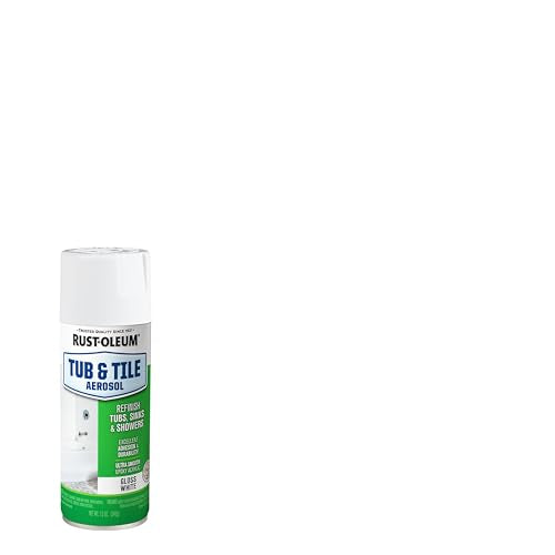 Rust-Oleum Tub & Tile Refinishing Spray Paint 12oz White - Waterproof Gloss Finish