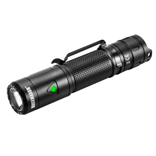 ROCKMASON RM-F3 EDC Flashlight High Lumens, IP68 Waterproof Flash Light, Rechargeable Flashlights for Home, Outdoor, Exploration, Hiking, Camping, Rescue, Hunting, Cycling, Hurricane Emergency