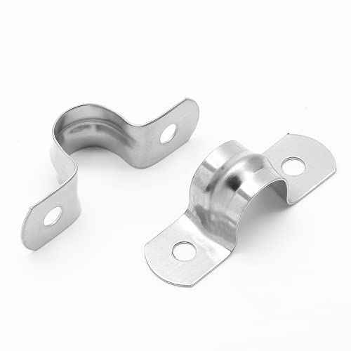 30Pcs M12 Rigid Pipe Strap, 1/2" Stainless Steel 2 Holes Cable U Bracket Pipe Clamp for Fixing Pipe or Cable, 0.47" Width