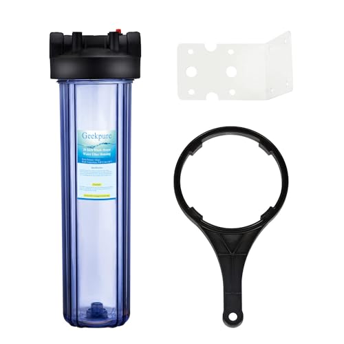 20 Inch Clear Water Filter Housing for Whole House - 4.5 Inch Diameter, 3/4