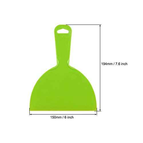 uxcell Putty Scraper 6" Plastic Flexible Putty Knives Disposable Spreader for Taping Drywall Wall Painting Green 3pcs