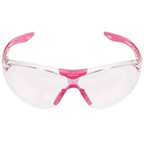 Elvex Delta Plus SG-18C-SLIM-PINK Avion SF Safety Glasses, Clear Lens with Pink Temple Tips, Slim Fit, Flexible, Abrasion Resistant, Anti Fog