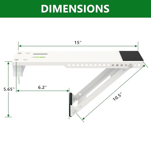 Fioracl Drilling Window Air Conditioner Support Bracket, Up to 85 lbs, Universal AC Unit Support with Bubble Level