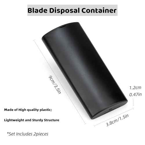 2Pcs Black Disposal Containers for Snap-Off Utility Knife 9mm Blade, Razor Blade Cutter Safe Storage Box for Workshop, Office, Crafting, Secure Disposal Solution