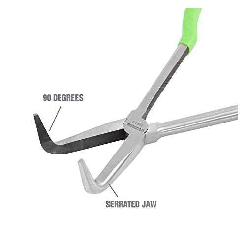 OEMTOOLS 22623 Angled Needle Nose Pliers 11", 90¡Æ Long Needle Nose Pliers, Rust Resistant, Heat-Treated Steel Construction, Automotive, Construction, and Jewelry Making Tools