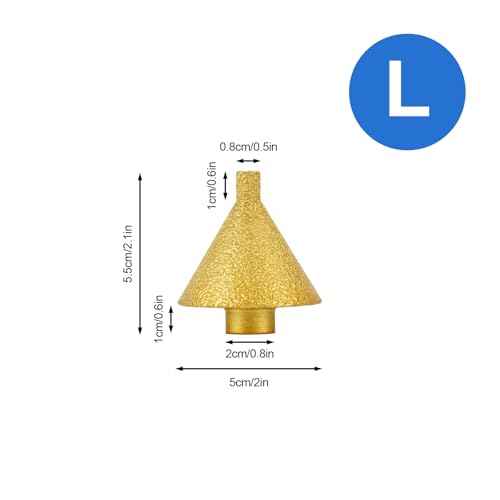 Diamond Beveling Chamfer Bit, Diamond Cone Tile Bit 2'' (50mm) Countersink Drill Bit for Hole Enlarging Trimming in Tile Granite Marble Ceramic Wood Chamfer Bits for Drill M10 Thread
