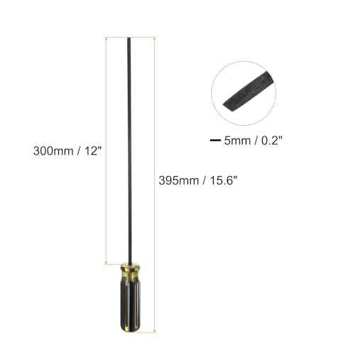 HARFINGTON Long Slotted Screwdriver 12" Shank CR-V Flat Head Magnetic Screwdrivers for Industry and Automobile Repair, Black