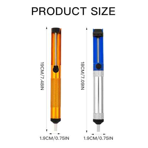 2Pcs Desoldering Pump, Solder Sucker No Clog Desoldering Pump with Replaceable High Temperature Resistant Silicone Nozzle Soldering Sucker Tool for Solder Removing