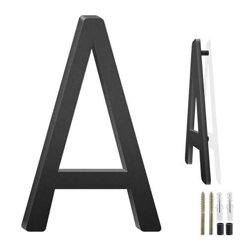 SpNo1-MS 5 Inch Black Aluminum Floating House Letters - Modern Address Sign