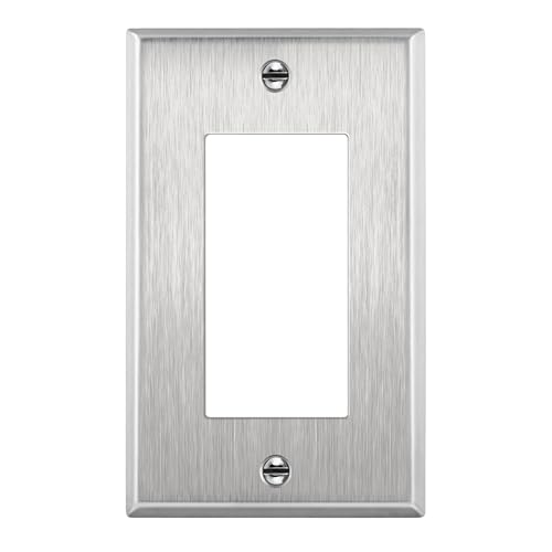 ENERLITES Stainless Steel Wall Plate 1-Gang Silver - Heavy Duty, Corrosion Resistant