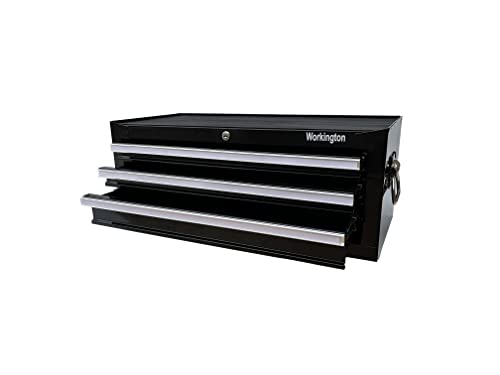 Workington 26" 3-Drawer Portable Steel Tool Chest Cabinet with Ball Bearing Slides - Black