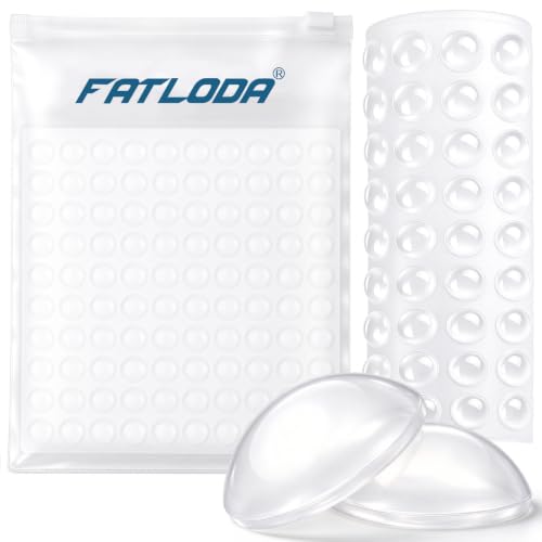 FATLODA 200PCS Clear Rubber Cabinet Bumpers Self-Adhesive Sound Dampening