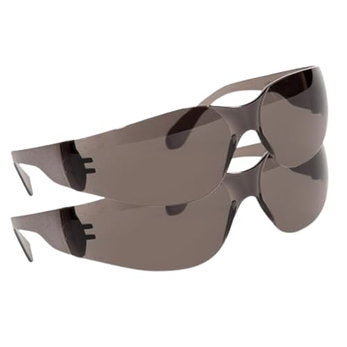 Quest Protective Apparel Safety Glasses for Men and Women - Anti Fog Safety Goggles for Shooting, Lab, or Construction ? Polycarbonate Eye Protection [Smoke & Pack of 2]