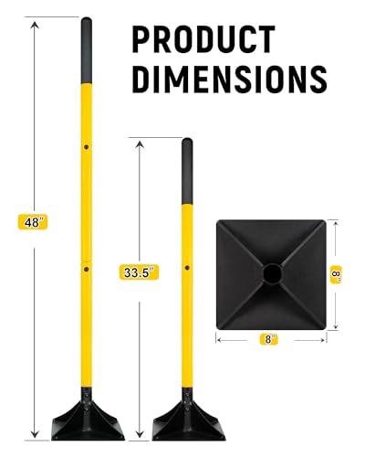 8x8 Steel Tamper with 48-Inch Handle Heavy Duty Soil & Asphalt Leveling Tool