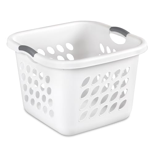 PEtbon 1.5 Bushel Square Laundry Basket White with Handles