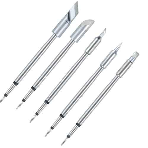 Soldering Iron Tips, 5 Types Replacement C245 Solder Tips Kit Tool, KU/B/K8/C8.8/D4.8 Welding Iron Tips, C245 Soldering Station Kit, Compatible with JBC Soldering Station