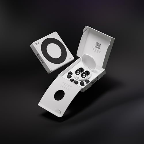 Loop Quiet 2 Black Reusable Ear Plugs - Ultra-Comfortable Hearing Protection for Sleep & Focus
