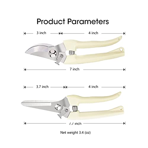 Leize Flower Scissors Set, 2 Pack Premium Thickened Stainless Steel Floral Shears, Strong Pruner for Flowers, Branches and Leaves, Upgrade