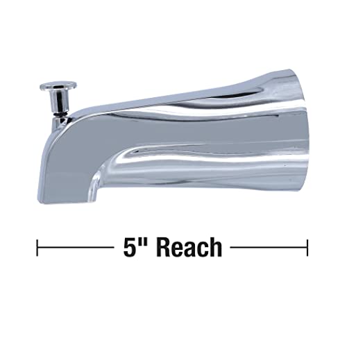 Danco Chrome Tub Spout with Front Pull-Up Diverter - Metal Bathroom Fitting