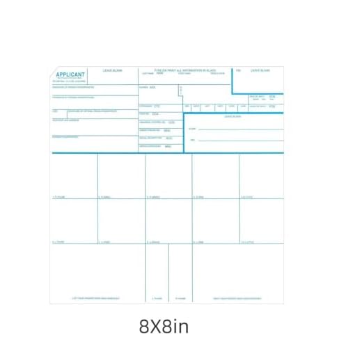 Fingerprint Cards FD-258, Instructions,11-1-20 Newest Version-10 Pack