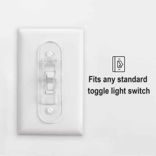 Wall Switch Guard, Childproof Light Switch Cover Guard | Toggle Style | Light Switch Protection | Lock Toggle Switch in On or Off Position | 2 Pack, Clear