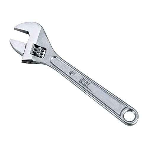 Edward Tools 8-Inch Adjustable Wrench - Heavy Duty Drop Forged Steel - Precision Milled Jaws for Maximum Gripping Power - Rust Resistant Finish - Tempered and Heat Treated Steel - Secure Jaw