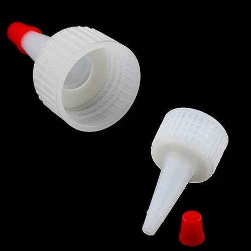 DGZZI 30PCS Squeeze Red Tip Caps Bottle Cone-Shaped Red Cap (24/410) Yorker Dispensing Cap with Red Seal Replacement Caps Twist Top Caps for Glue Plastic Bottles