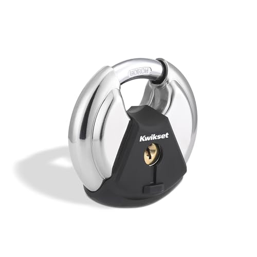 Kwikset Discus Padlock with Boron Carbide Shackle, 2-3/4" Body, 1-Pack