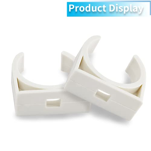 12 Pcs PVC Water Pipe Clamps, 1-1/2 Inch (40mm) ID Pipe Clamps Clips U-Shaped Buckles for Water Pipes and Tubing Hoses Support (White)