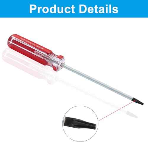 6 Pc Security Torx Screwdriver Set with Magnetic Tip, T4 T5 T6 T7 T8 T9 Cr-V Steel Screwdriver for Repairing and DIY, 3 Inch Working Length with Red Insulated PVC Handle