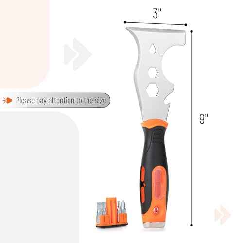 Bates- Paint Scraper, 16 in 1 Painters Tool, Paint Scrapers for Wood, Painters Tool, Painters Knife, Paint Scraper for Painting, Putty Knife, Putty Scraper, Hammer End, Screw Bits Inside
