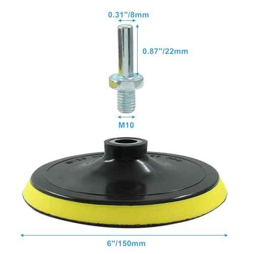 Litoexpe 2 Pack 6 Inch Hook and Loop Backing Pads with M14 Thread Drill Adapter, Car Orbital Sander Polisher Buffer Backing Plate for Sanding Discs Wool Sponge Pad