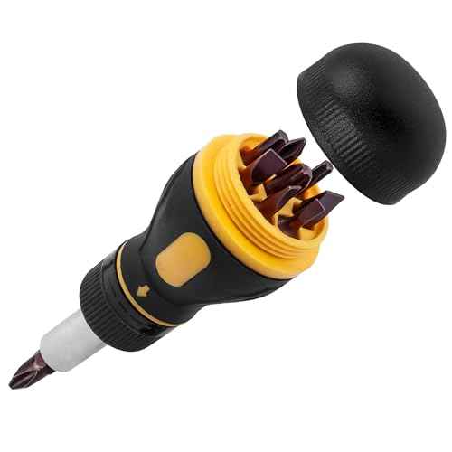 Yakamoz 9 in 1 Ratchet Multi Screwdriver Tool All in One, Small Ratcheting Screwdriver with Phillips Torx Slotted Bits Stubby Multi-bit Screw Driver Repair Tool