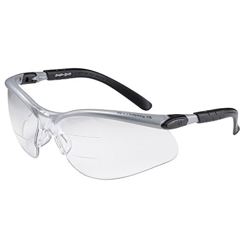 3M 11458-00000-20 Dual Reader Safety Glasses, 2.0X top and bottom diopters