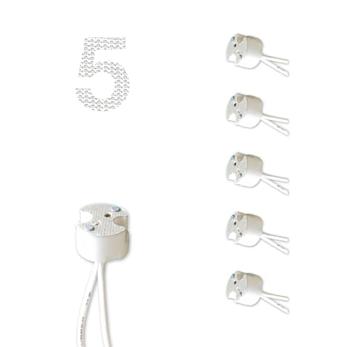 5-Pack Ceramic MR16 GU5.3 G4 MR11 GY6.35 Light Socket Replacement for LED & Halogen Bulbs