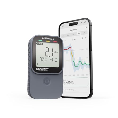Next Gen Airthings Corentium Home 2 Radon Detector with Bluetooth, Temp & Humidity Sensors