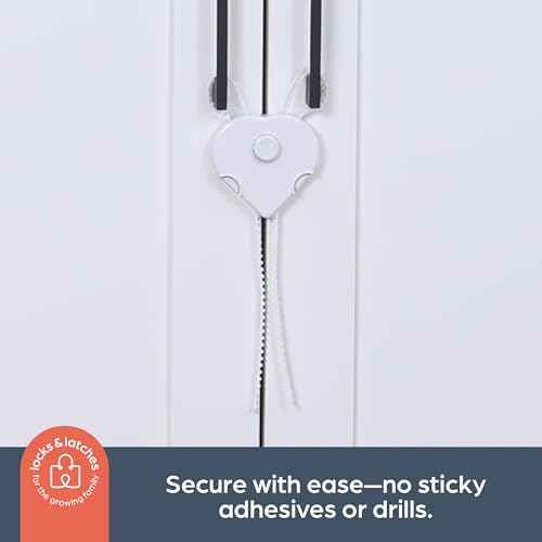 Dreambaby Flexi Lock - Cabinet & Drawer Handle Locks - Cabinet Safety Straps - with Multi-Touch Release System - White - 2 Count (Pack of 1) - Model L185