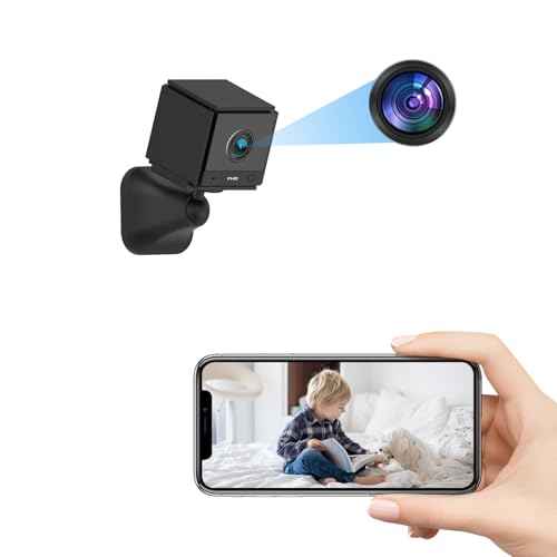 Smhawk Small Indoor Camera, 2K FHD WiFi Camera, Mini Home Security Camera, Cloud & SD Storage Security Camera, Motion Detection Alarm Device, Auto Night Vision, Upgraded Stable Stand;£¨Black