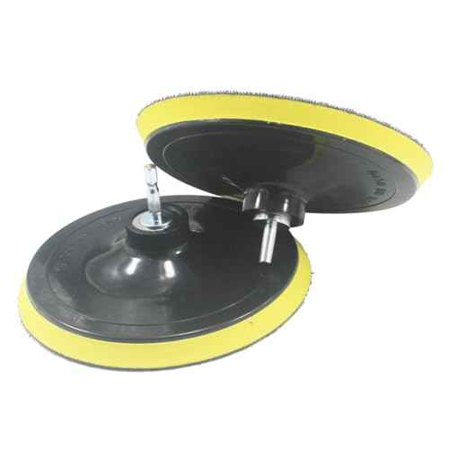 4 Inch Backing Plates Buffing Pads Holder 5/8-11 Thread Hook & Loop Backer with 1/4'' Connecting Rod Hex Shank for Polishing Tools, Sander (Pack of 4)