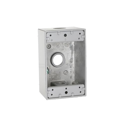 BELL Gray 1-Gang Weatherproof Electrical Box with 3/2-Inch Outlets