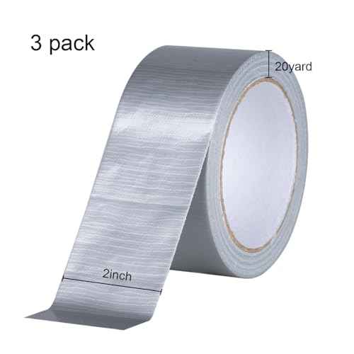 XUXU 3 Pack Duct Tape Heavy Duty Waterproof, Strong Adhesive Silver Duct Tape Bulk for Indoor Outdoor Repairs Tear by Hand, 60 Yards x 2 Inch Total