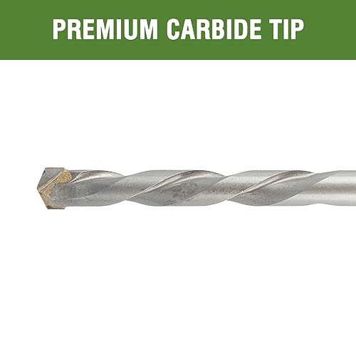 1/2" x 8" Masonry Drill Bits Concrete Hammer Drill Bits Carbide Tipped, for Cement, Brick, Stone, 3-Flat Shank