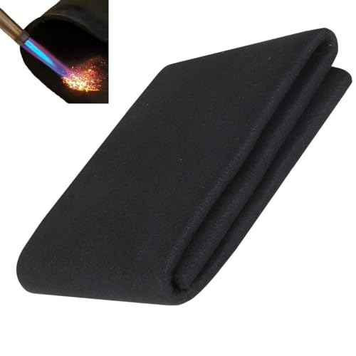 Welding Blanket Fireproof 5mmThickness 12''x24'',Carbon Fiber Mat for Soldering Brazing Plumbing Hole Propane Torch Copper Pipe,Up To1800¡ÆF Hvac Heat Shield Resistant Flame Protector Tool