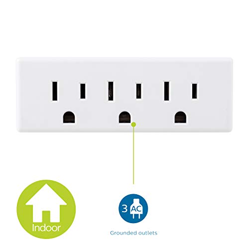 Philips White 2-Pack 3 Outlet Wall Power Extender Surge Protector