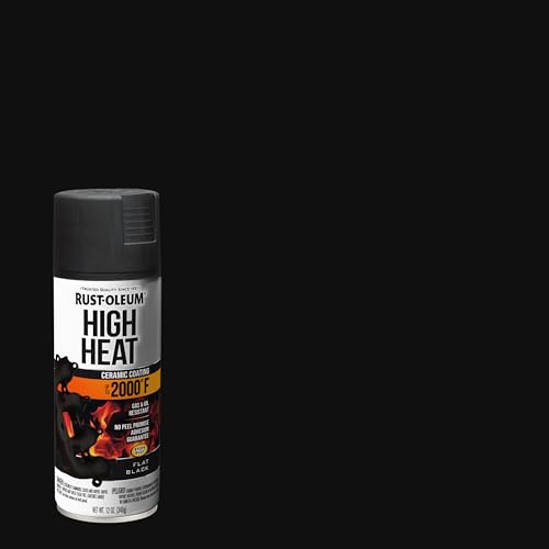Rust-Oleum High Heat Spray Paint Flat Black 12oz - Automotive Heat Resistant Coating